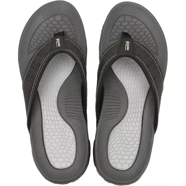 NORTIV 8 Athletic Flip Flops for Men Casual Thong Slippers Indoor and Outdoor Beach Water SandalsBlack