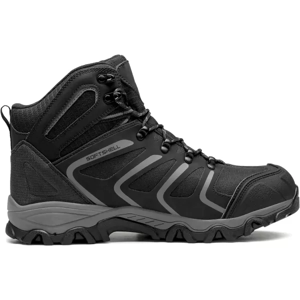 NORTIV 8 Mens Ankle High Waterproof Hiking Boots Outdoor Lightweight Shoes Trekking Trails ArmadilloBlackDarkGrey