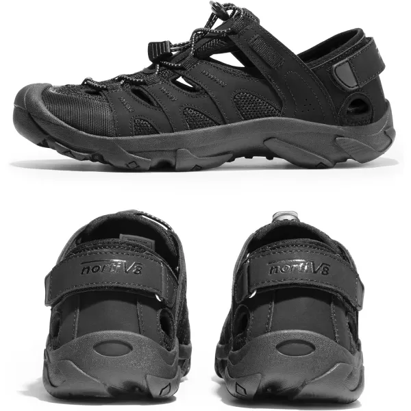 NORTIV 8 Mens Sandals Closed Toe Athletic Sport Lightweight Trail Walking Sandals for MenBlack