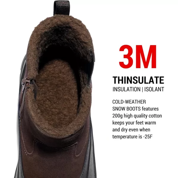 NORTIV 8 Mens Slip on Winter Boots Waterproof Fall Outdoor BootBrown