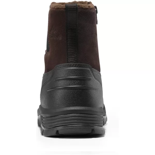 NORTIV 8 Mens Slip on Winter Boots Waterproof Fall Outdoor BootBrown