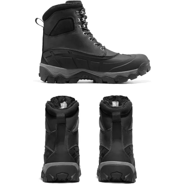 NORTIV 8 Mens Winter Boots Insulated Waterproof Snow Hiking BootsBlack