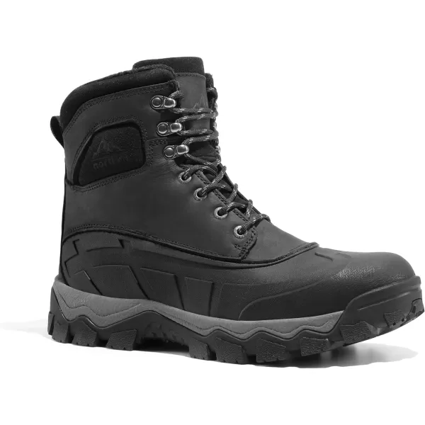 NORTIV 8 Mens Winter Boots Insulated Waterproof Snow Hiking BootsBlack