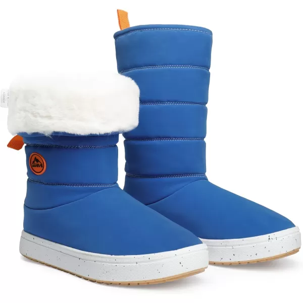 NORTIV 8 Womens Winter Snow Boots Slip on Insulated Fur Lightweight Cold Weather BootsBright Blue