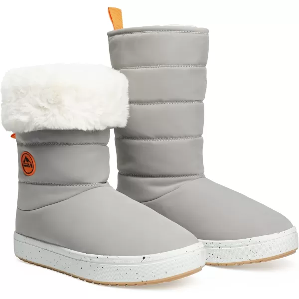 NORTIV 8 Womens Winter Snow Boots Slip on Insulated Fur Lightweight Cold Weather BootsLightGrey