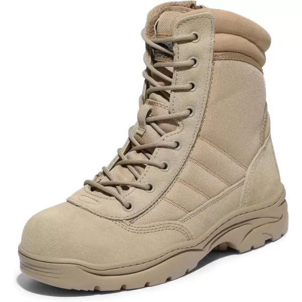 NORTIV 8 Steel Toe Boots for Men Safety Industrial amp Construction Military Work Boots Slip Resistant ASTM F241318Sand