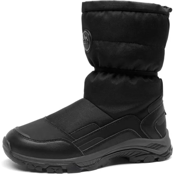 NORTIV 8 Womens Insulated Winter Snow Boots Faux Fur Lined Slip On BootsBlack