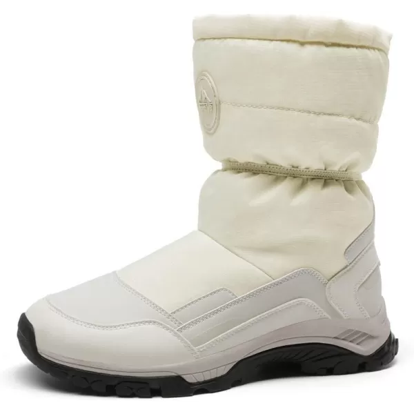 NORTIV 8 Womens Insulated Winter Snow Boots Faux Fur Lined Slip On BootsOffwhite