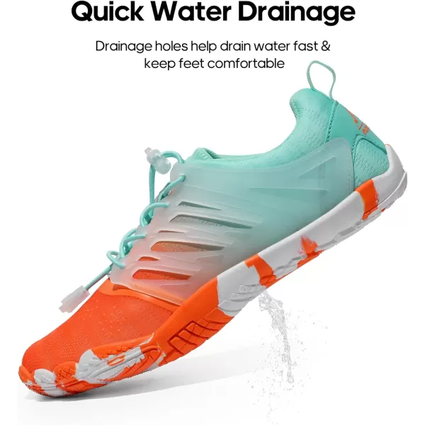 NORTIV 8 Athletic Hiking Water Shoes for Women Quick Dry Barefoot Walking Kayaking Surfing Training Beach ShoesOrangeBlue