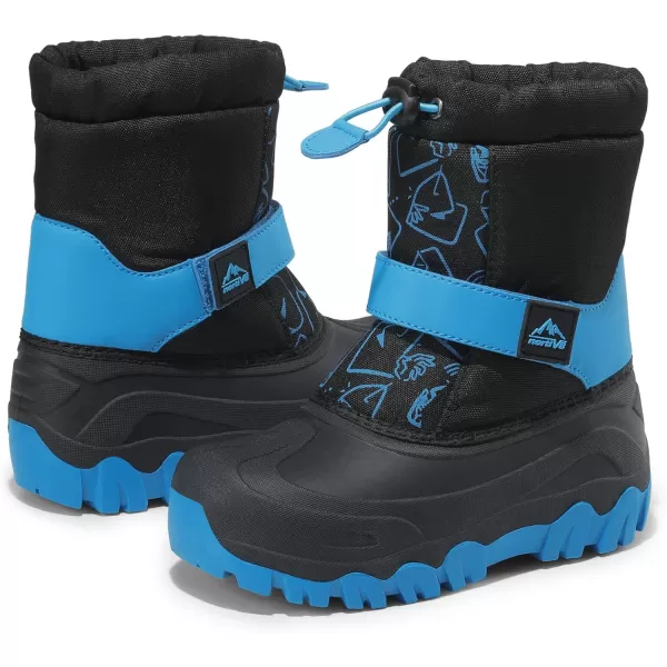 NORTIV 8 Kids Snow Boots Boys Girls Waterproof Cold Weather Classic Booties Hiking Outdoor Shoes Little KidsBig KidsBlackBlue