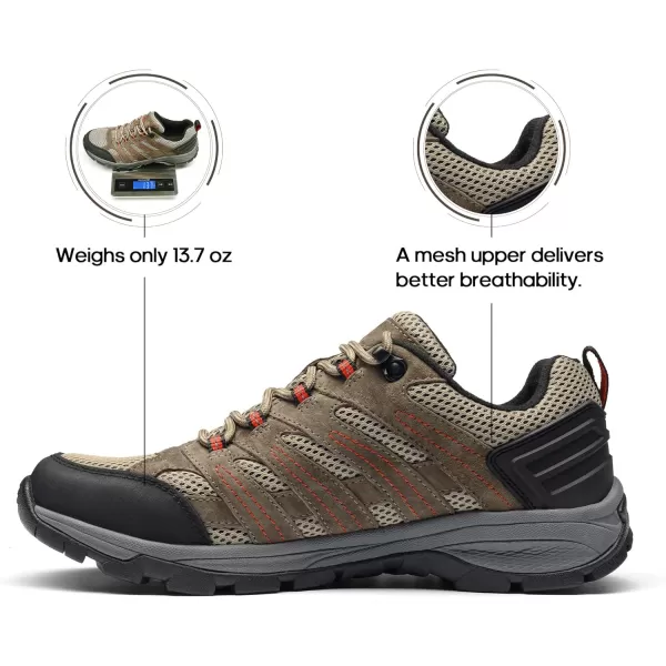 NORTIV 8 Mens Hiking Shoes for Outdoors Lightweight Trailing Trekking ShoeBrown