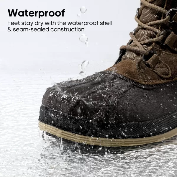 NORTIV 8 Mens Insulated Waterproof Work Winter Snow BootsKhakiBrown