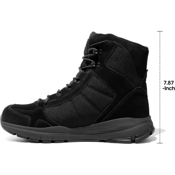 NORTIV 8 Mens Lightweight Military Tactical Work Boots Outdoor Motorcycle Combat BootsWaterproofall Black