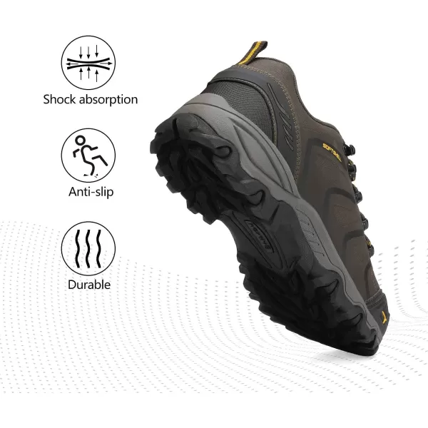 NORTIV 8 Mens Low Top Waterproof Hiking Shoes Trekking Trails Outdoor Work ShoesBrownBlackTan