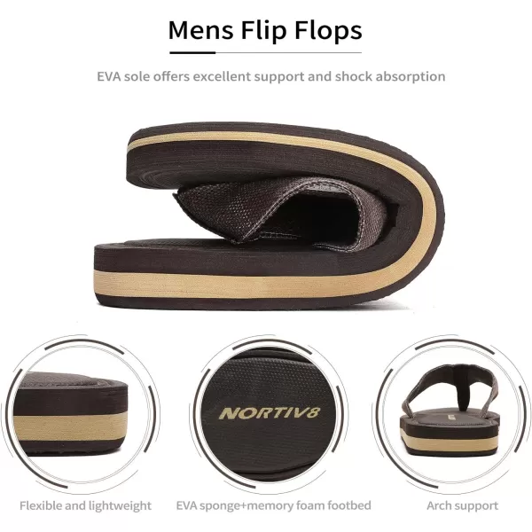 NORTIV 8 Mens Memory Foam Flip Flops Thong Sandals Comfortable Light Weight Beach SandalNORTIV 8 Mens Memory Foam Flip Flops Thong Sandals Comfortable Light Weight Beach Sandal