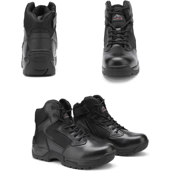 NORTIV 8 Mens Military Tactical Work Boots Hiking Motorcycle Combat BootsBlacka