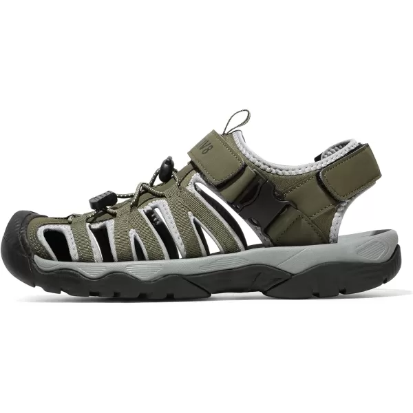 NORTIV 8 Mens Sandals Closed Toe Athletic Sport Sandals Mens Summer Shoes Lightweight Trail Walking Sandals for MenArmy Green