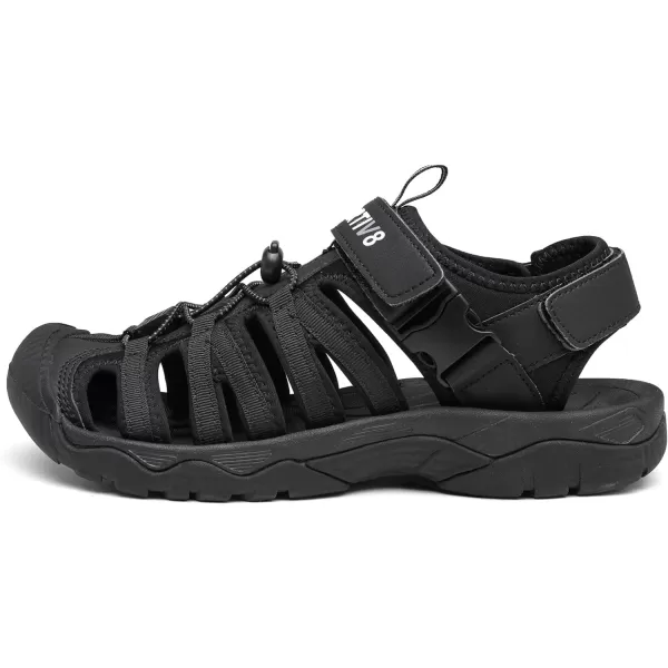 NORTIV 8 Mens Sandals Closed Toe Athletic Sport Sandals Mens Summer Shoes Lightweight Trail Walking Sandals for MenBlack