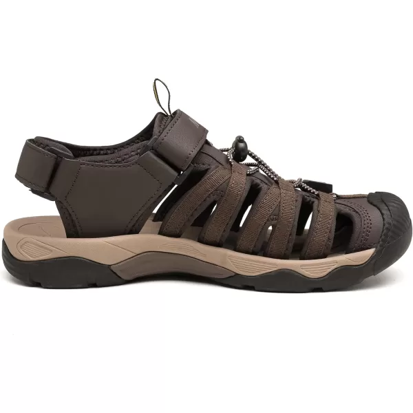 NORTIV 8 Mens Sandals Closed Toe Athletic Sport Sandals Mens Summer Shoes Lightweight Trail Walking Sandals for MenBrown