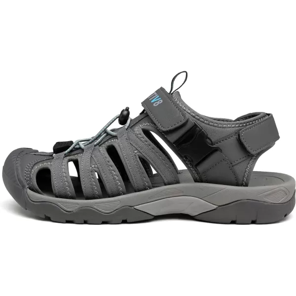 NORTIV 8 Mens Sandals Closed Toe Athletic Sport Sandals Mens Summer Shoes Lightweight Trail Walking Sandals for MenGreyBlue