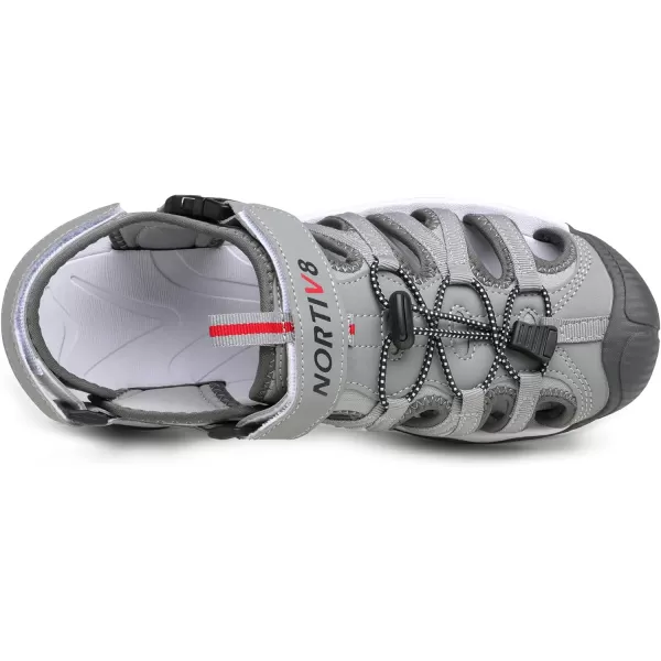 NORTIV 8 Mens Sandals Closed Toe Athletic Sport Sandals Mens Summer Shoes Lightweight Trail Walking Sandals for MenGreyRed