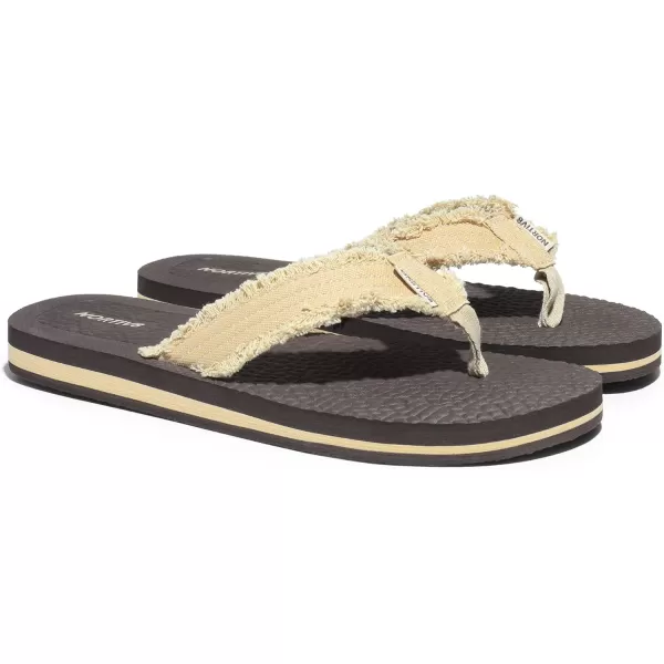 NORTIV 8 Mens Thong Flip Flops Sandals Comfortable Light Weight Beach Sandal181111Beige