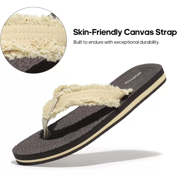 NORTIV 8 Mens Thong Flip Flops Sandals Comfortable Light Weight Beach Sandal181111Beige