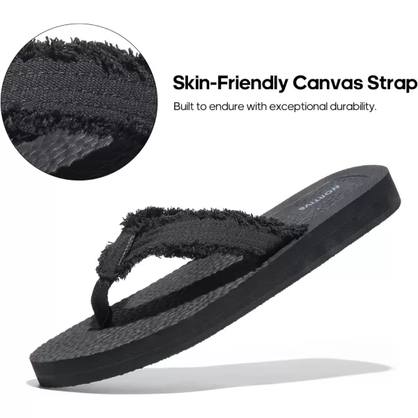 NORTIV 8 Mens Thong Flip Flops Sandals Comfortable Light Weight Beach Sandal181111Black