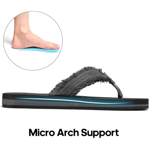 NORTIV 8 Mens Thong Flip Flops Sandals Comfortable Light Weight Beach Sandal181111BlackGrey