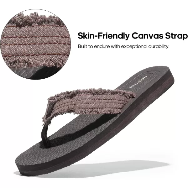 NORTIV 8 Mens Thong Flip Flops Sandals Comfortable Light Weight Beach Sandal181111Coffee