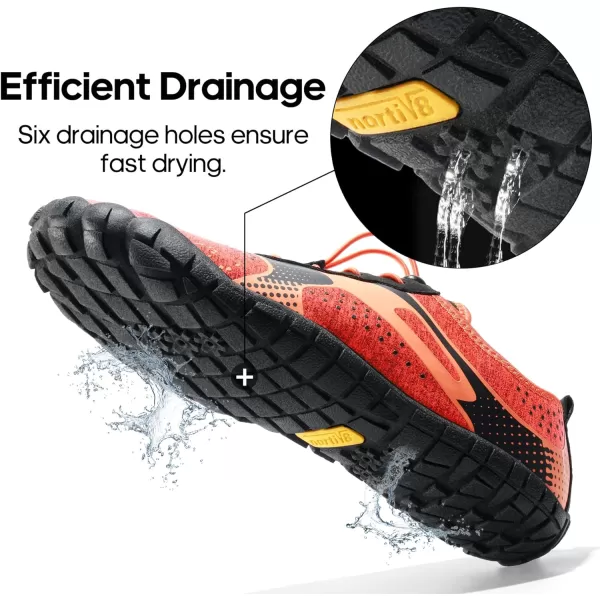 NORTIV 8 Mens Water Shoes Barefoot Athletic Lightweight Sports Aqua Shoes Outdoor Swim Fishing Hiking Diving Surf Walking Water ShoeOrangeBlack