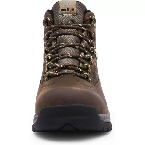 NORTIV 8 Mens Waterproof Hiking Boots Mid Ankle Leather Hiker BootsBrown