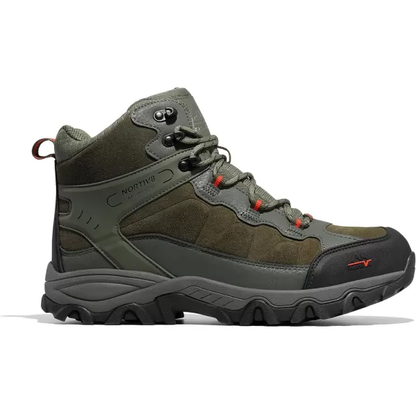 NORTIV 8 Mens Waterproof Hiking Boots Outdoor Mid Trekking Backpacking Mountaineering ShoesArmy Green