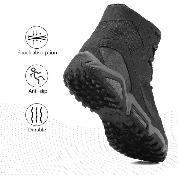 NORTIV 8 Mens Waterproof Hiking Boots Outdoor Mid Trekking Backpacking Mountaineering ShoesBlack5