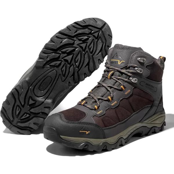 NORTIV 8 Mens Waterproof Hiking Boots Outdoor Mid Trekking Backpacking Mountaineering ShoesBrown