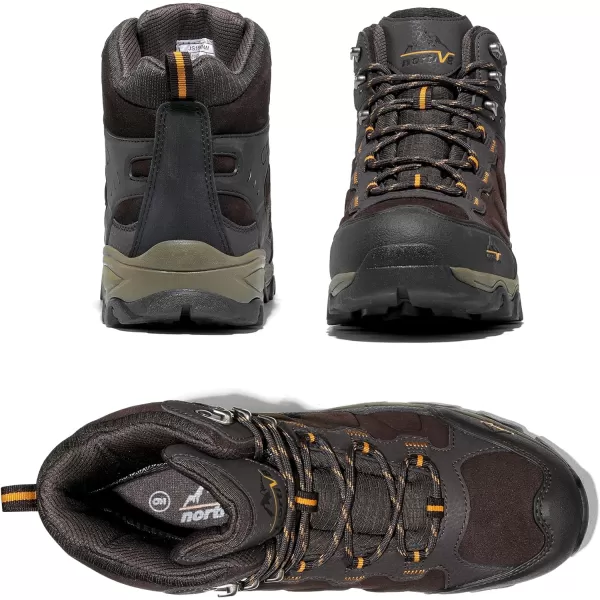 NORTIV 8 Mens Waterproof Hiking Boots Outdoor Mid Trekking Backpacking Mountaineering ShoesBrown