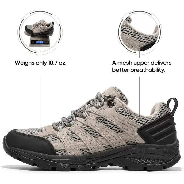 NORTIV 8 Womens Hiking Shoes Lightweight Breathable Mesh Walking Sneakers Outdoor Work ShoesGreyLight Blue