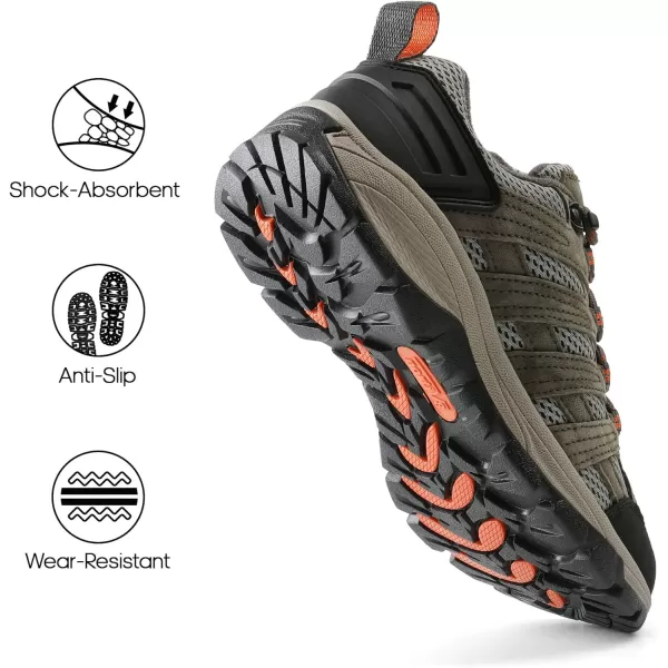 NORTIV 8 Womens Hiking Shoes Lightweight Breathable Mesh Walking Sneakers Outdoor Work ShoesKhaki