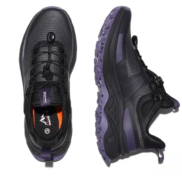 NORTIV 8 Womens Lightweight Hiking Shoes Quick Laces Outdoors SneakersBlack Purple