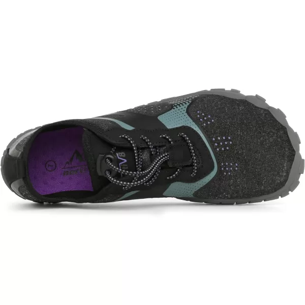 NORTIV 8 Womens Quick Dry Water Shoes Barefoot Sports Aqua Beach Pool Swim ShoesBlackGreyPurple