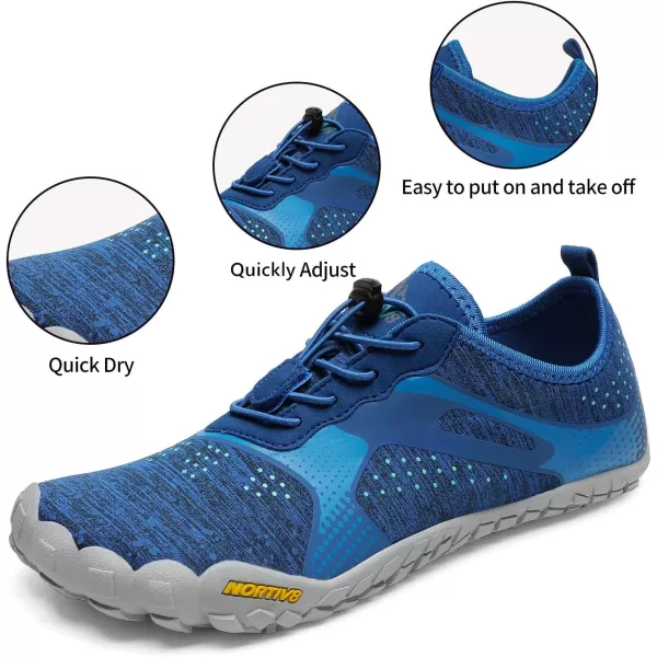 NORTIV 8 Womens Quick Dry Water Shoes Barefoot Sports Aqua Beach Pool Swim ShoesBlue