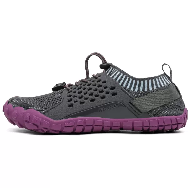 NORTIV 8 Womens Quick Dry Water Shoes Barefoot Sports Aqua Beach Pool Swim ShoesGreyPurple