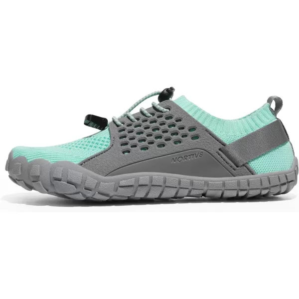 NORTIV 8 Womens Quick Dry Water Shoes Barefoot Sports Aqua Beach Pool Swim ShoesLight BlueGrey2