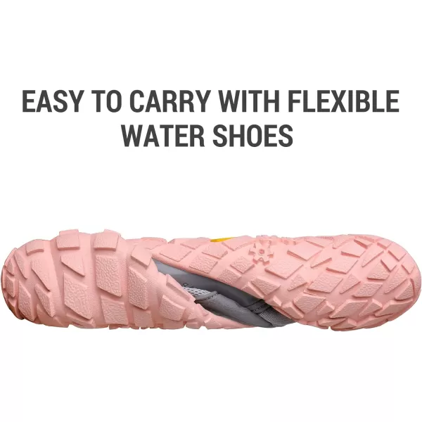 NORTIV 8 Womens Quick Dry Water Shoes Barefoot Sports Aqua Beach Pool Swim ShoesLightGreyPink