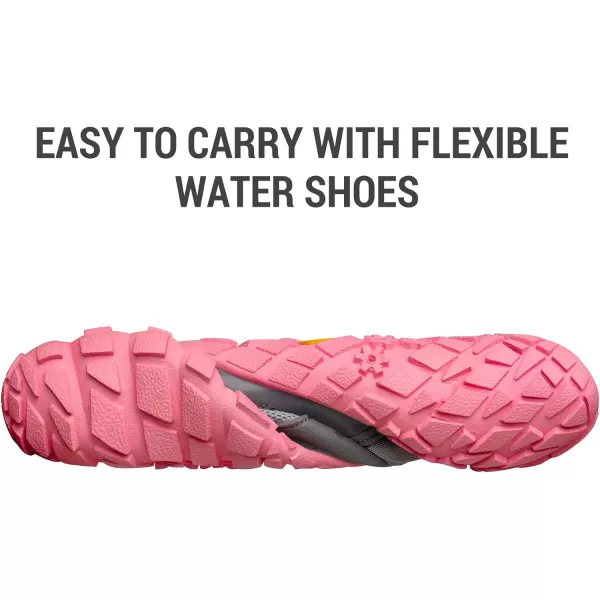 NORTIV 8 Womens Quick Dry Water Shoes Barefoot Sports Aqua Beach Pool Swim ShoesLightGreyWatermelonRed