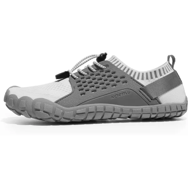 NORTIV 8 Womens Quick Dry Water Shoes Barefoot Sports Aqua Beach Pool Swim ShoesWhiteGrey2