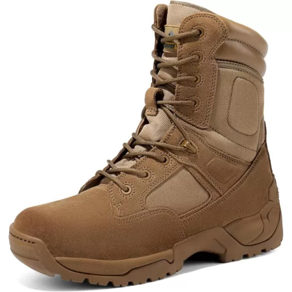 NORTIV 8 Mens Military Tactical Work Boots Hiking Motorcycle Combat BootsBrown