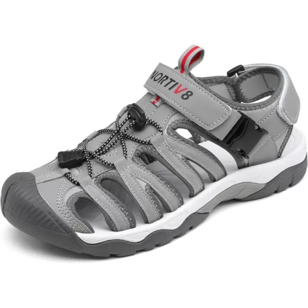 NORTIV 8 Mens Sandals Closed Toe Athletic Sport Sandals Mens Summer Shoes Lightweight Trail Walking Sandals for MenGreyRed