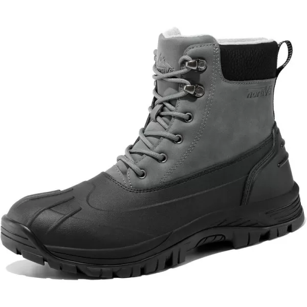 NORTIV 8 Mens Snow Winter Boots Insulated Waterproof Slip Resistance Cold Weather Hikng BootGrey