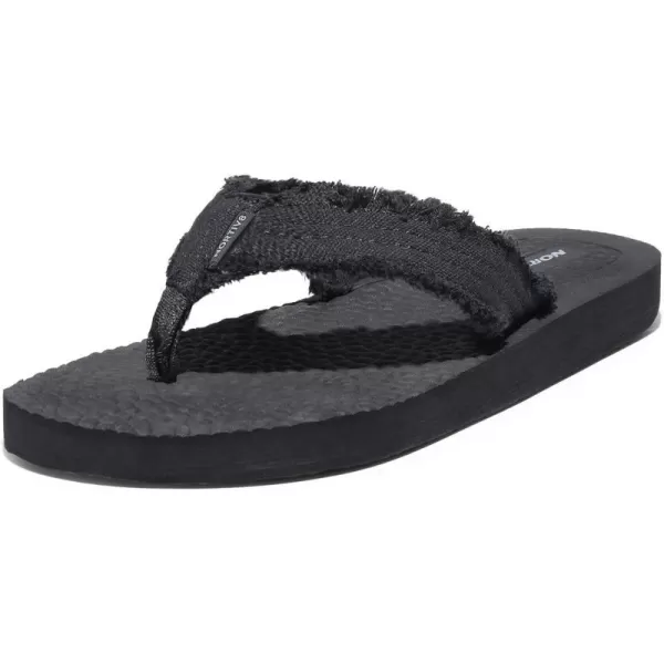 NORTIV 8 Mens Thong Flip Flops Sandals Comfortable Light Weight Beach Sandal181111Black